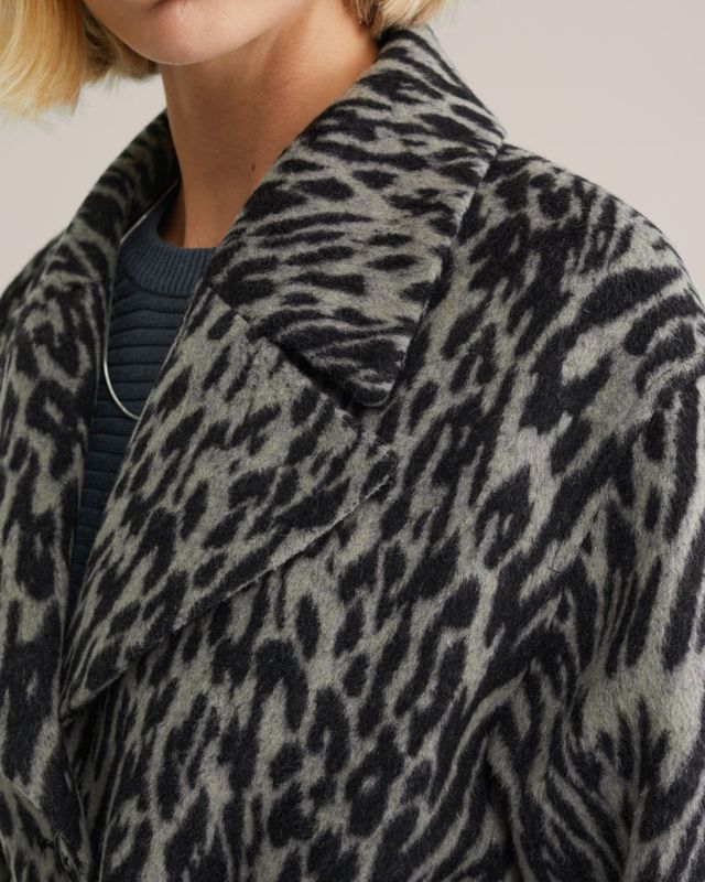 WE Fashion - Dames Jas - Grijs - Luipaardprint - Regular Fit
