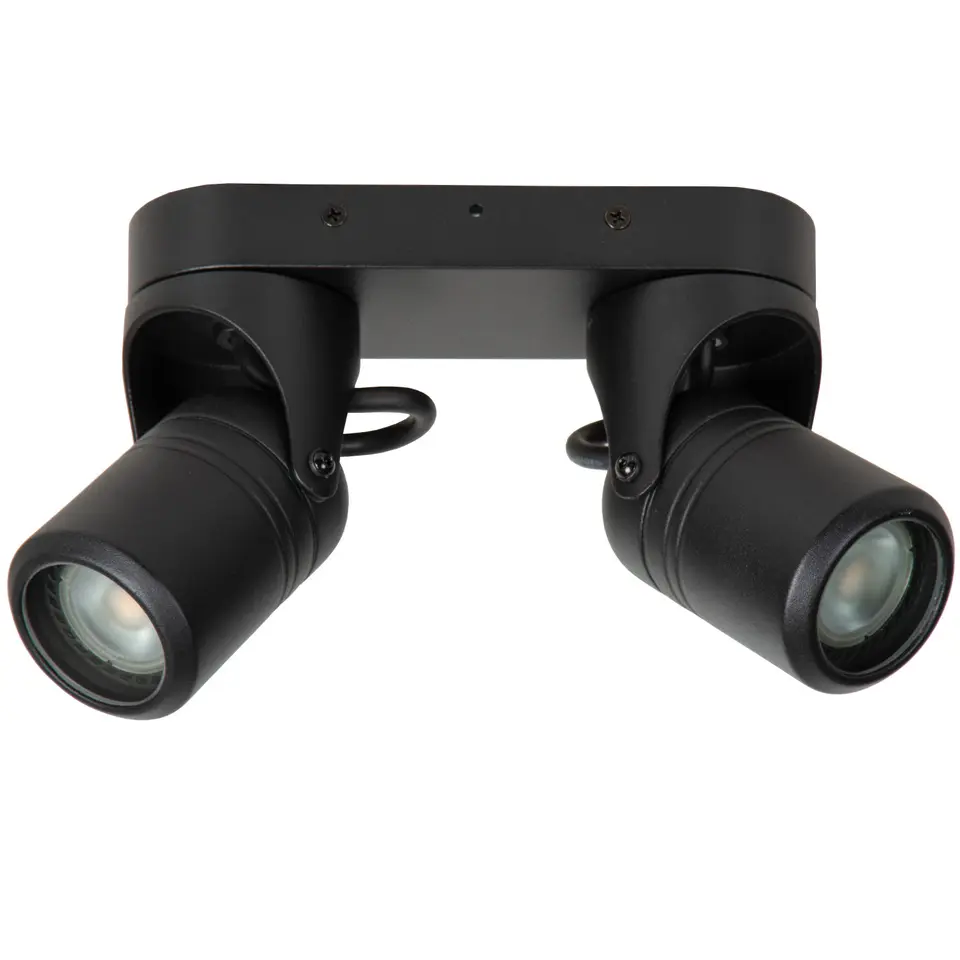 Lucide NIORT - Plafondspot Buiten - 2xGU10 - IP44 - Zwart