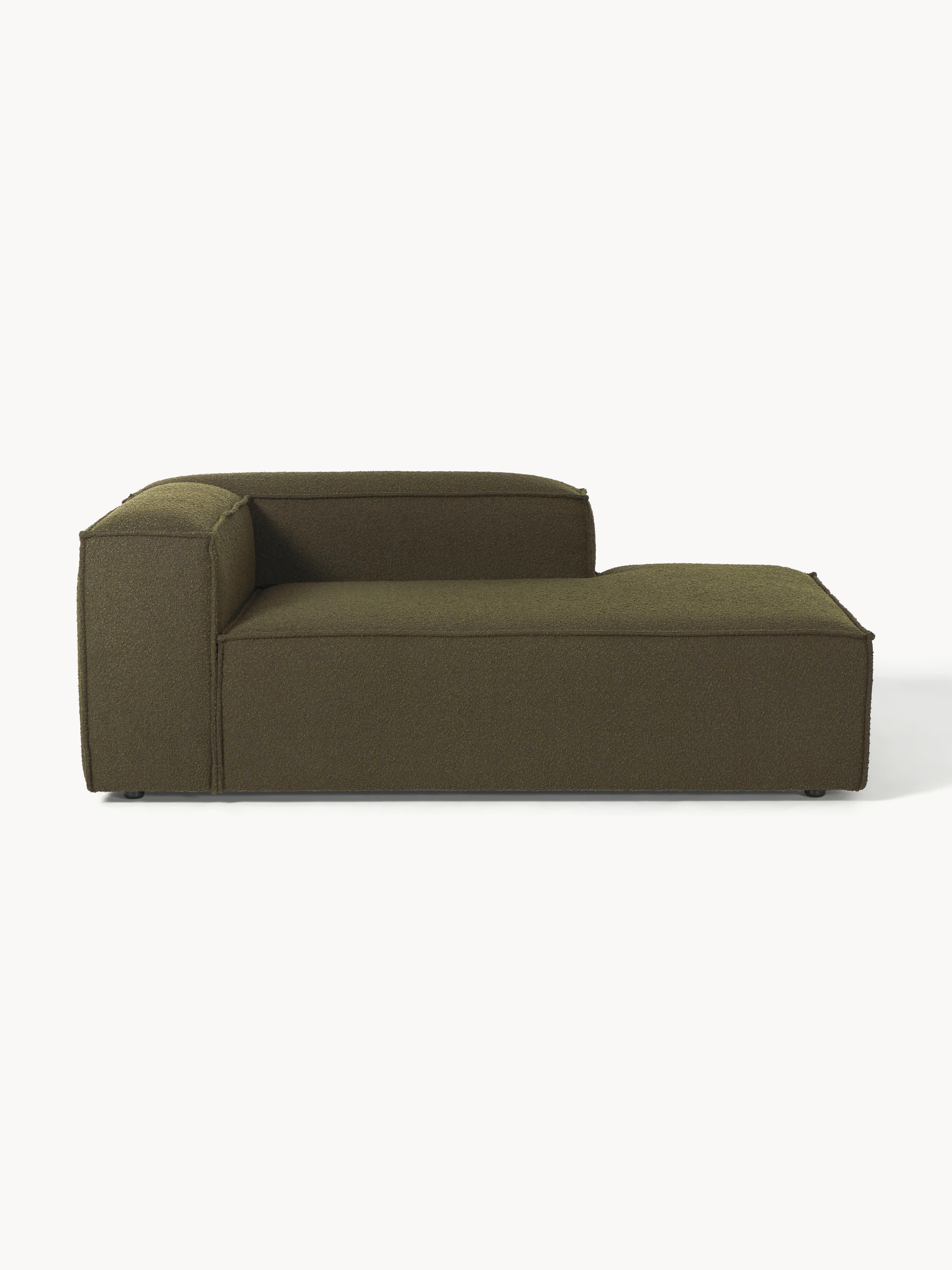 Chaise longue hoekmodule Lennon uit bouclé