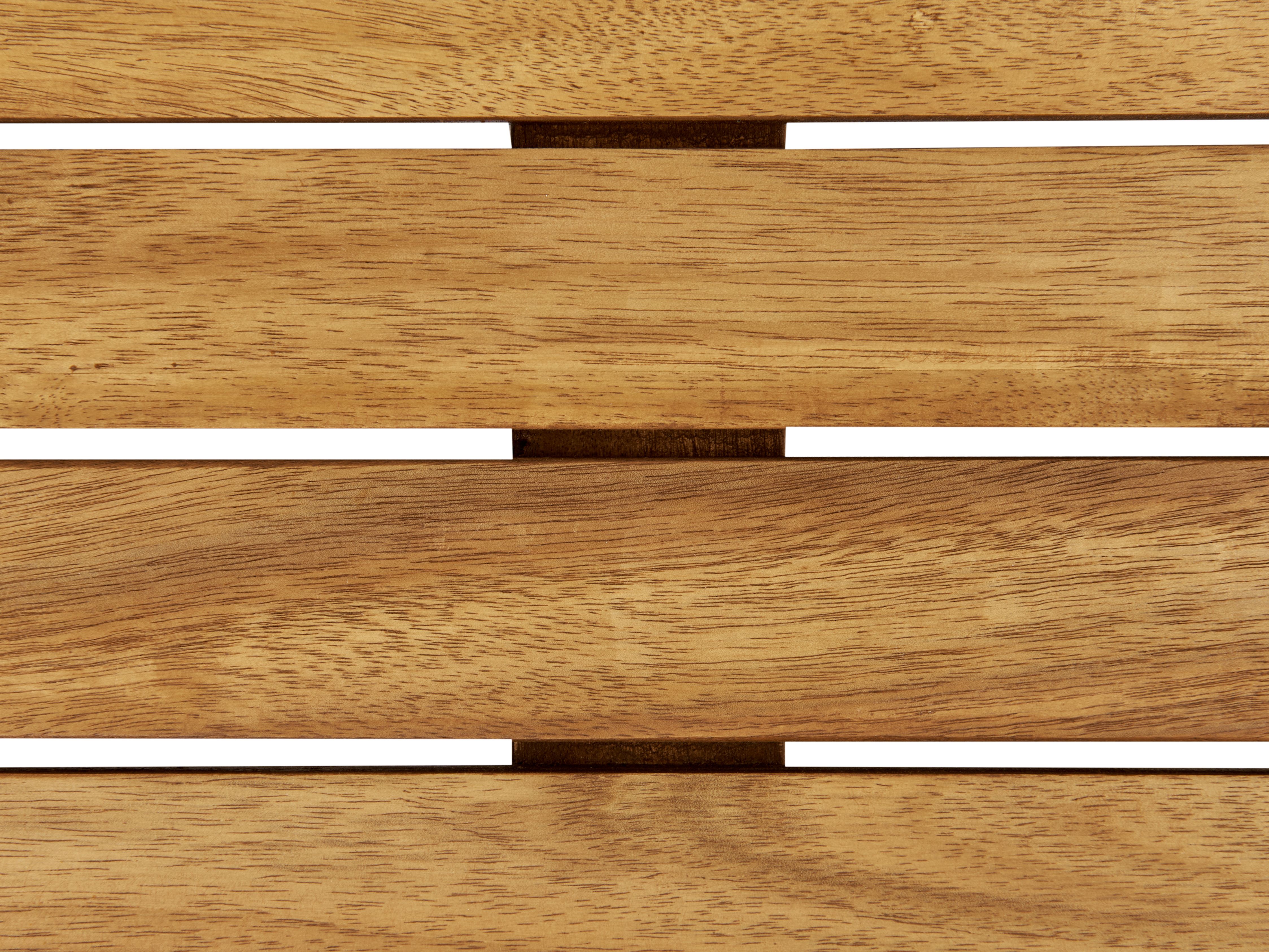 Loungeset met tafel en ottomaan 4-zits BRACCIANO linkszijdig Gecertificeerd acaciahout Lichtbeige