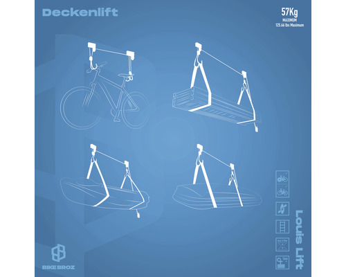 Bike Broz fiets plafondbevestiging Louis plafondlift
