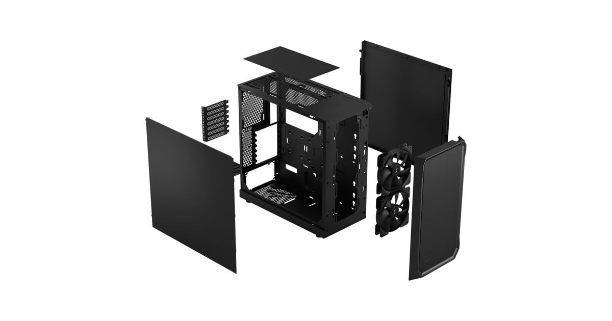 Fractal DesignFocus 2 Black Solid midi tower behuizing  (Zwart | 2x USB-A)
