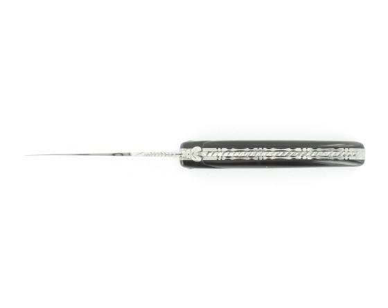 Laguiole 12 cm Buffle Plein Manche - Guillochage en Spirale Couteau de poche par Laguiole en Aubrac