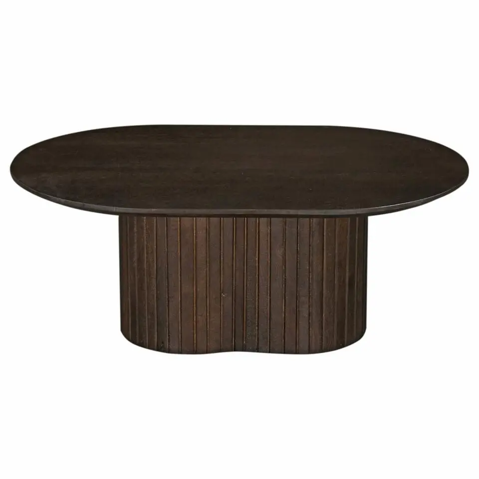 Salontafel Donkerbruin Mangohout - Ovaal - 120x70x35cm - Ava