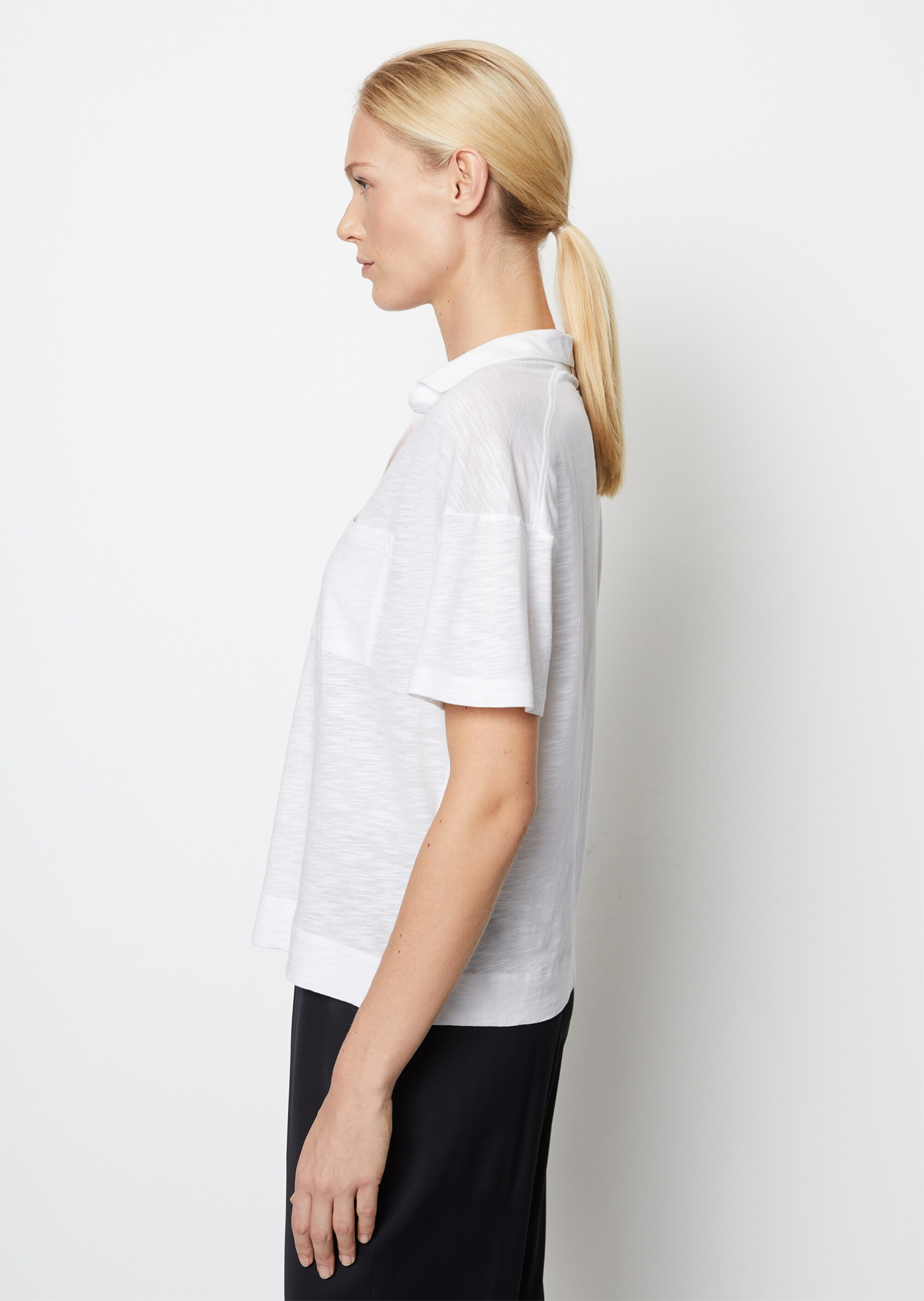 Polo-T-Shirt regularaus Organic Cotton-Viskose-Mix