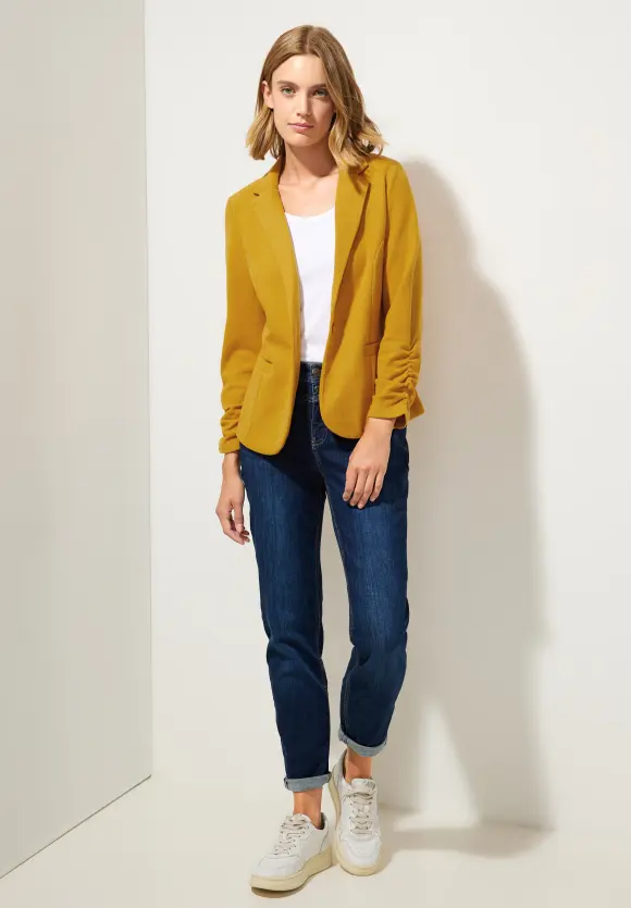 Basic Blazer mit Raffungen - tanned yellow