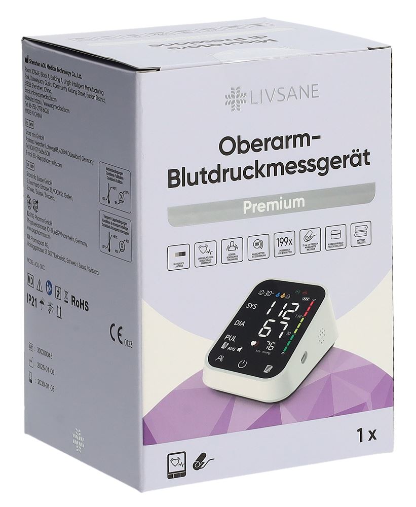 LIVSANE Oberarm-Blutdruckmessgerät<br>1 Stück, Premium