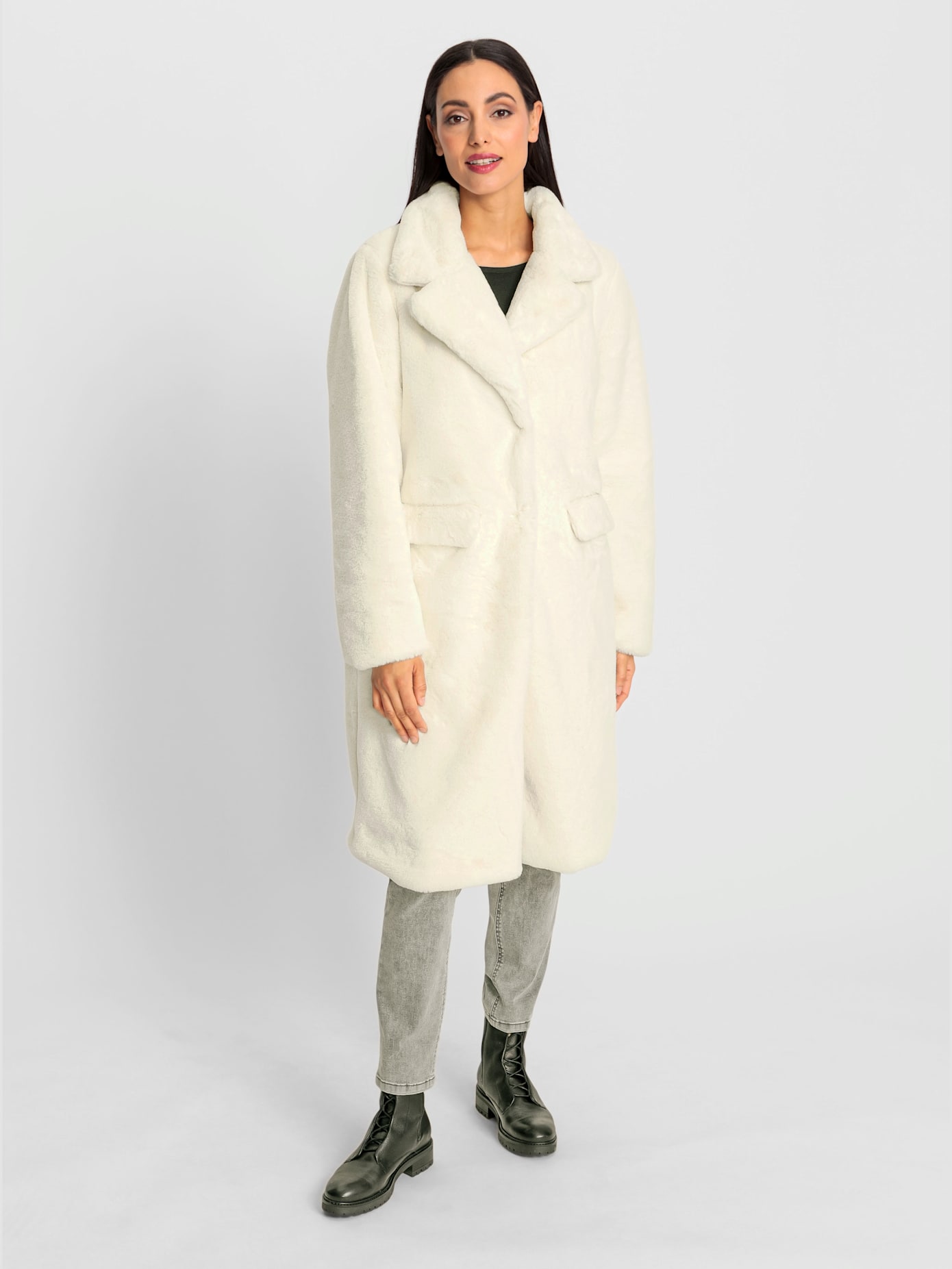 Manteau imitation fourrure douce