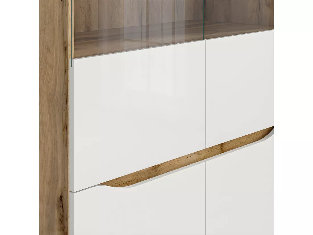 Vitrine 2 portes June Blanc et Bois