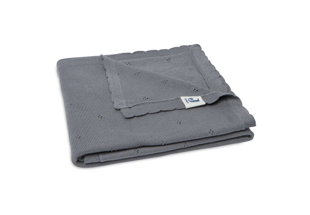 baby wiegdeken Pointelle 75x100cm Storm Grey