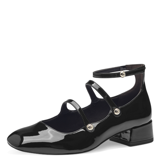 Tamaris Patent Pumps, Black, 37