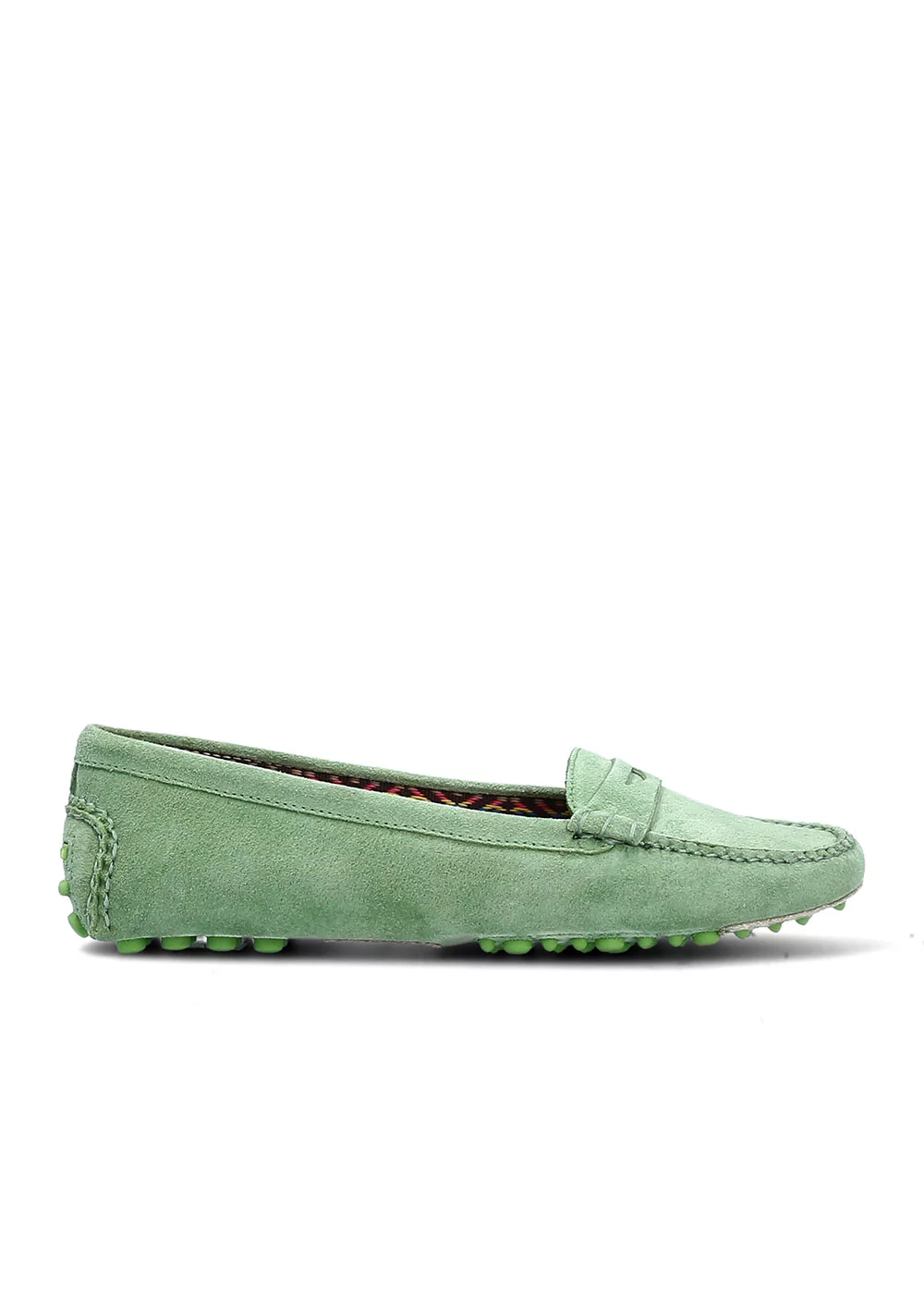 MOCASSIN ROUND DRIVER VELOURS KIWI