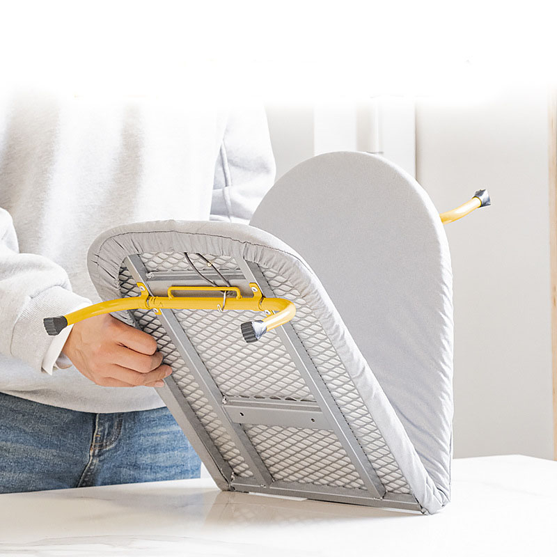 (90x34cm) Faltbares Mini Tisch Bügelbrett Kleider Bügeltisch mit Anti-Rutsch Füssen   Bügeleisen Halterung - Grau