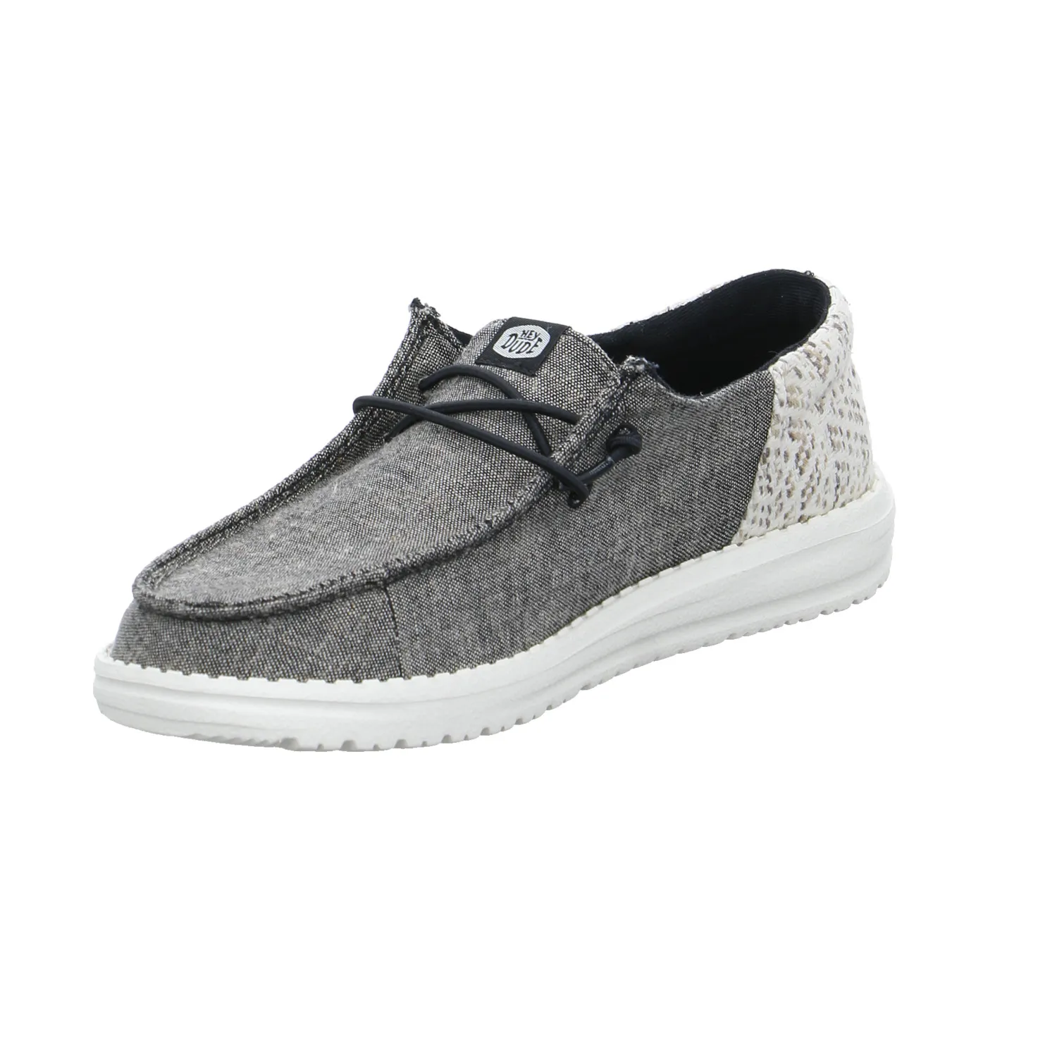 HEY DUDE Sneaker Schwarz Textil  mit Wechselfussbett