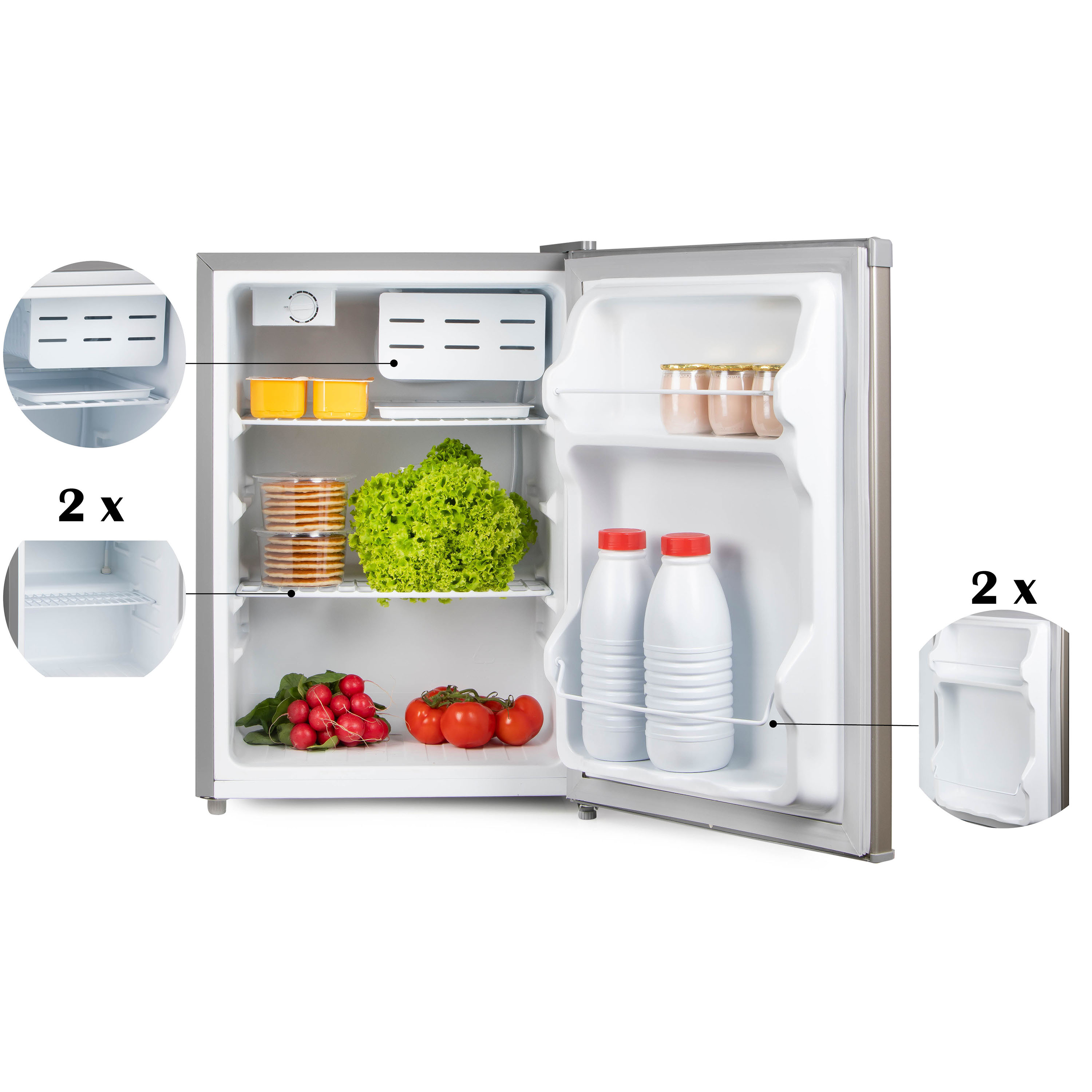 Primo PR154FR 66 liter koelkast - Silver