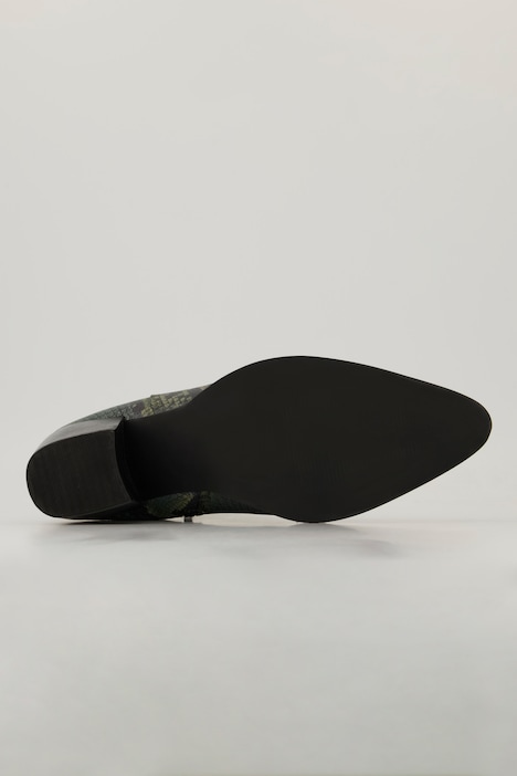 Leder-Stiefeletten, Schlangenlederoptik, Weite H
