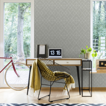 Vliesbehang Demi grijs 112045