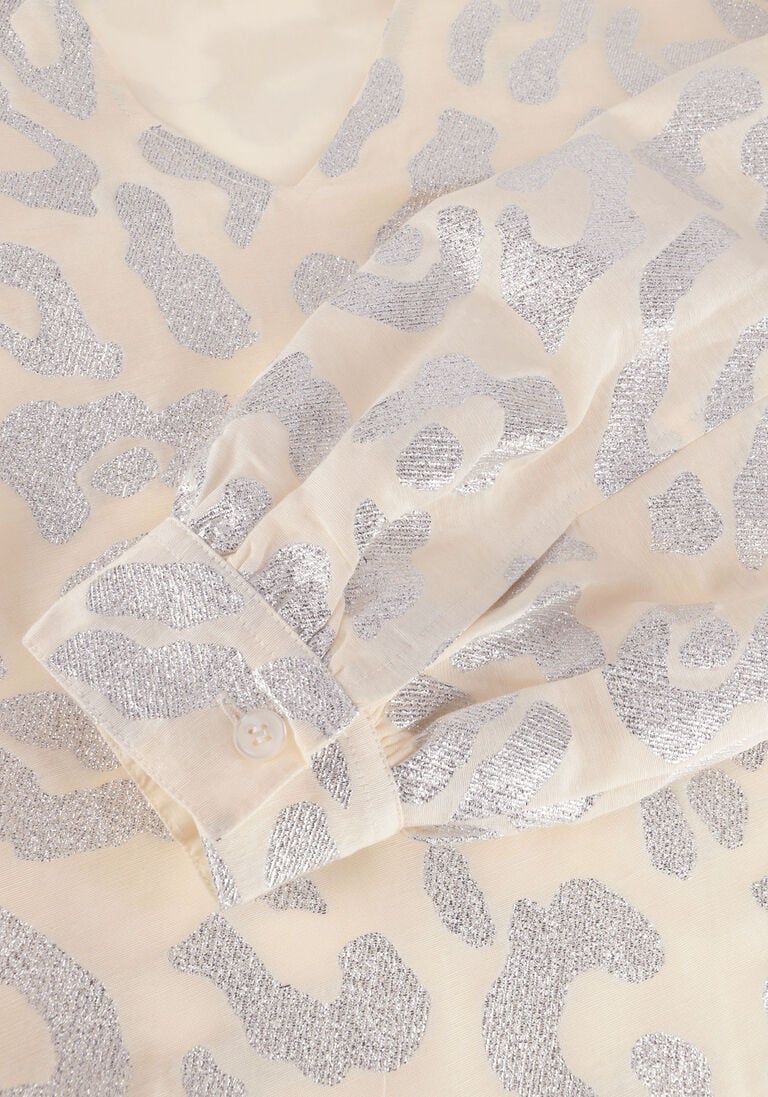 ALIX THE LABEL beige alix the label blouse ladies woven lurex animal blouse