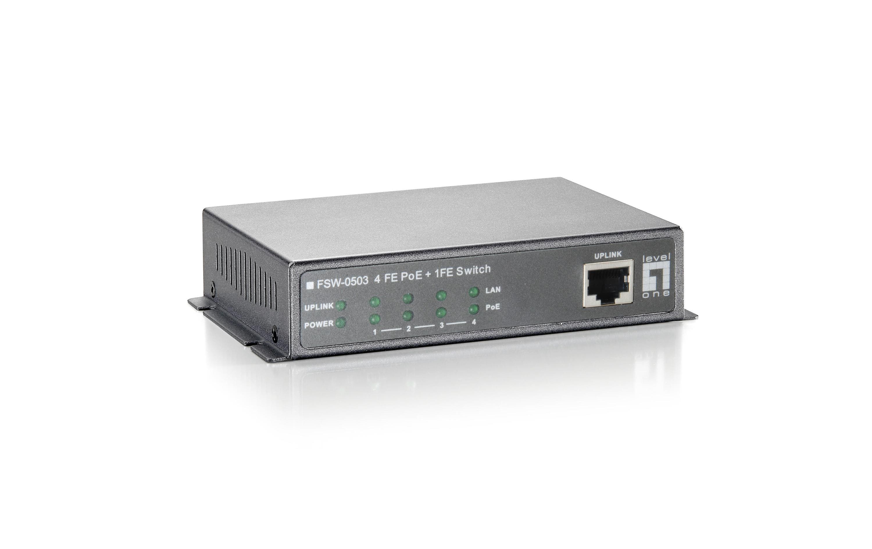 PoE Switch FSW-0503 5 Port<br>Vier FE PoE und ein FE Switch