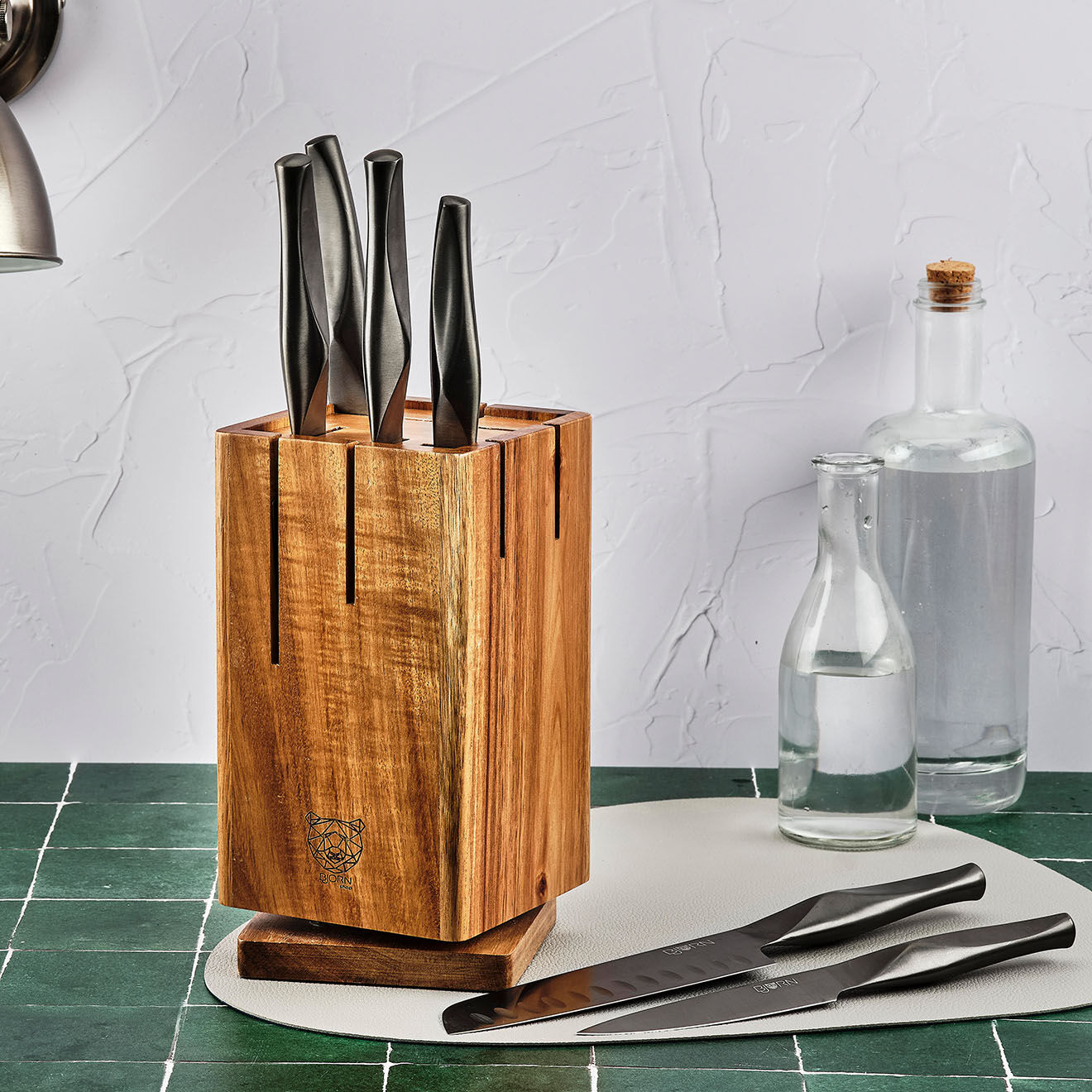 Bjorn Bloc avec couteaux de cuisine Larus Skagen gris métal- 7 pièces