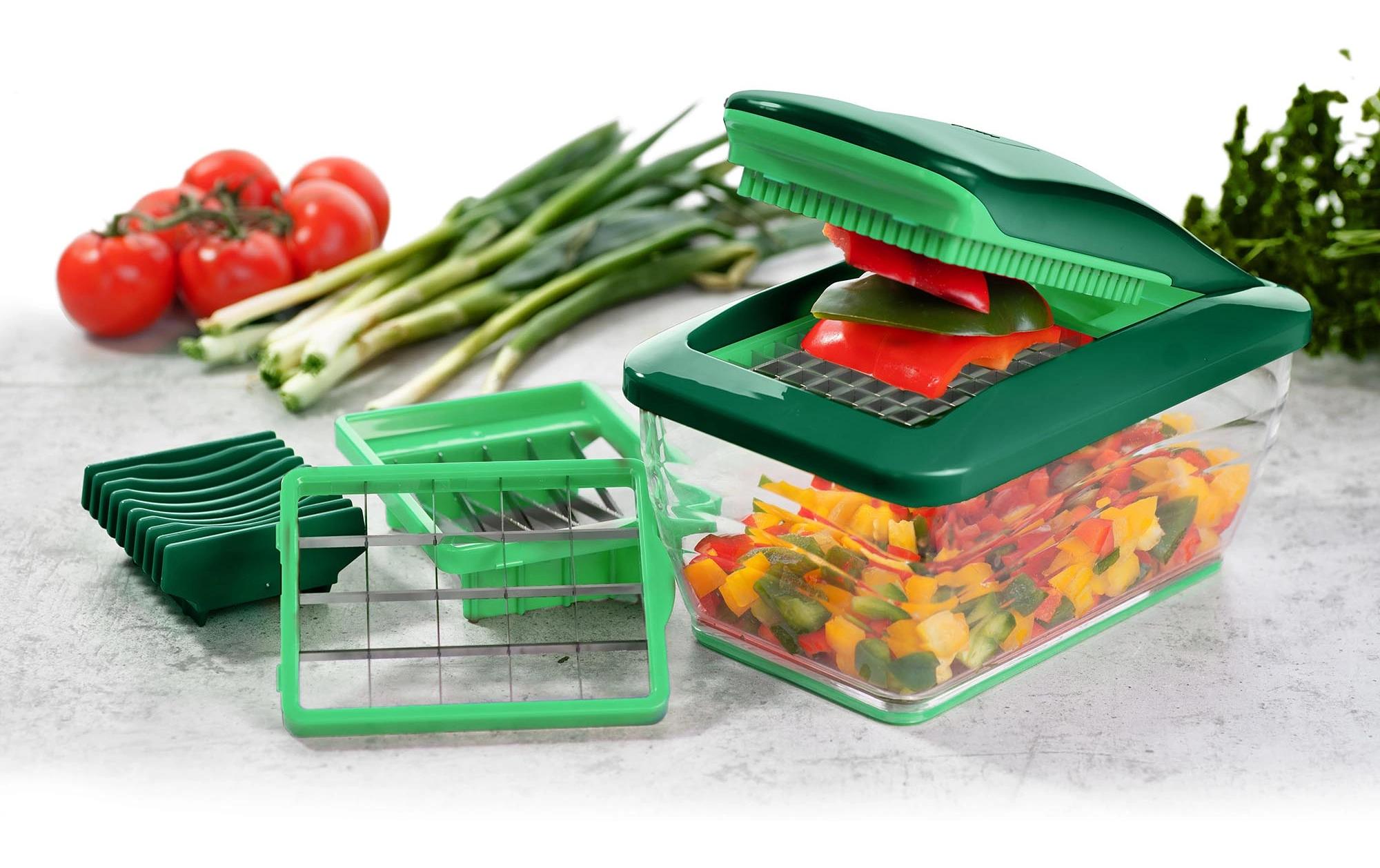 Gemüseschneider Nicer Dicer Chef 7-teilig, GrünVerstellbarer Hobel
