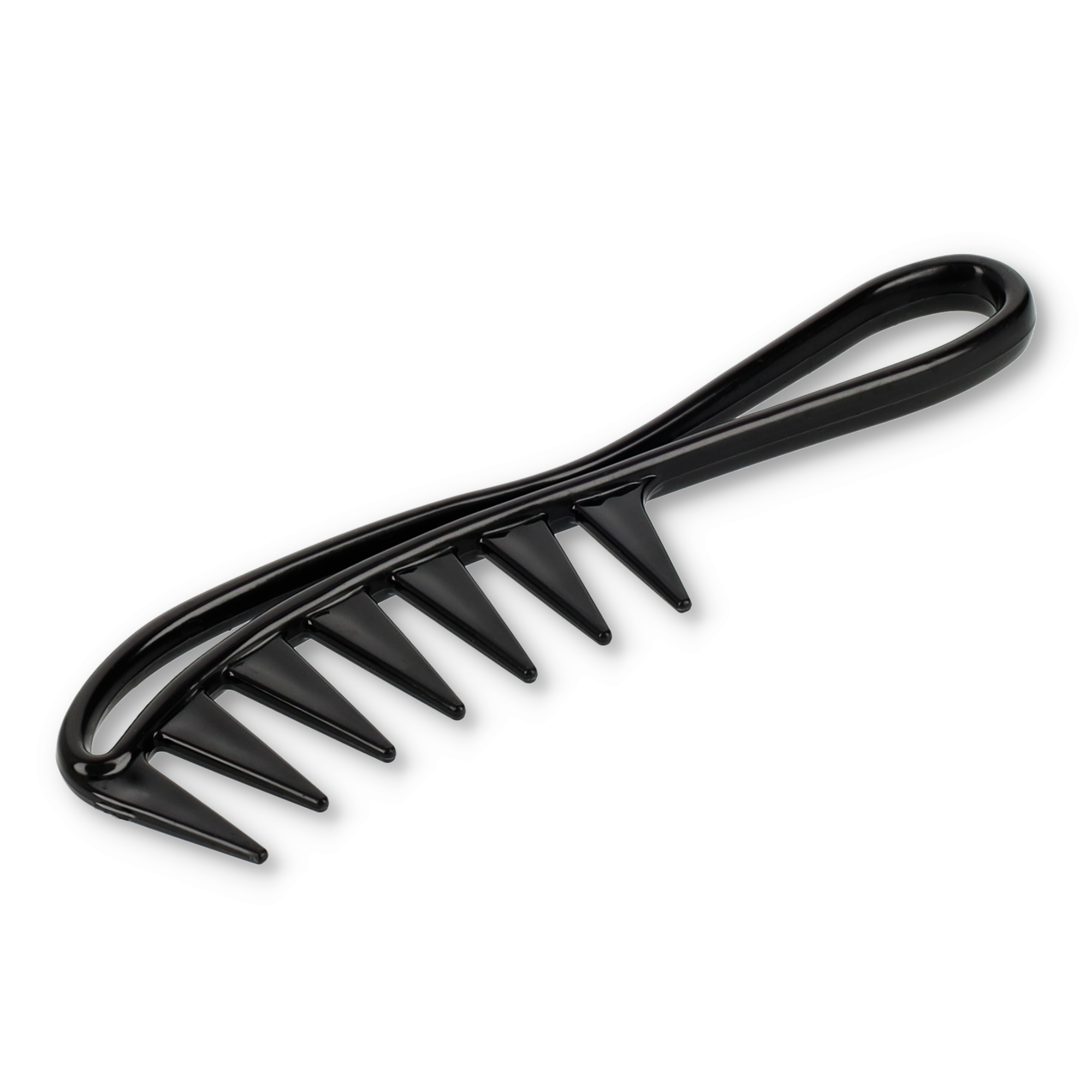 (18cm) Breiter Lockenkamm Haar Styling Strähnen Kamm Rundgriff - Schwarz