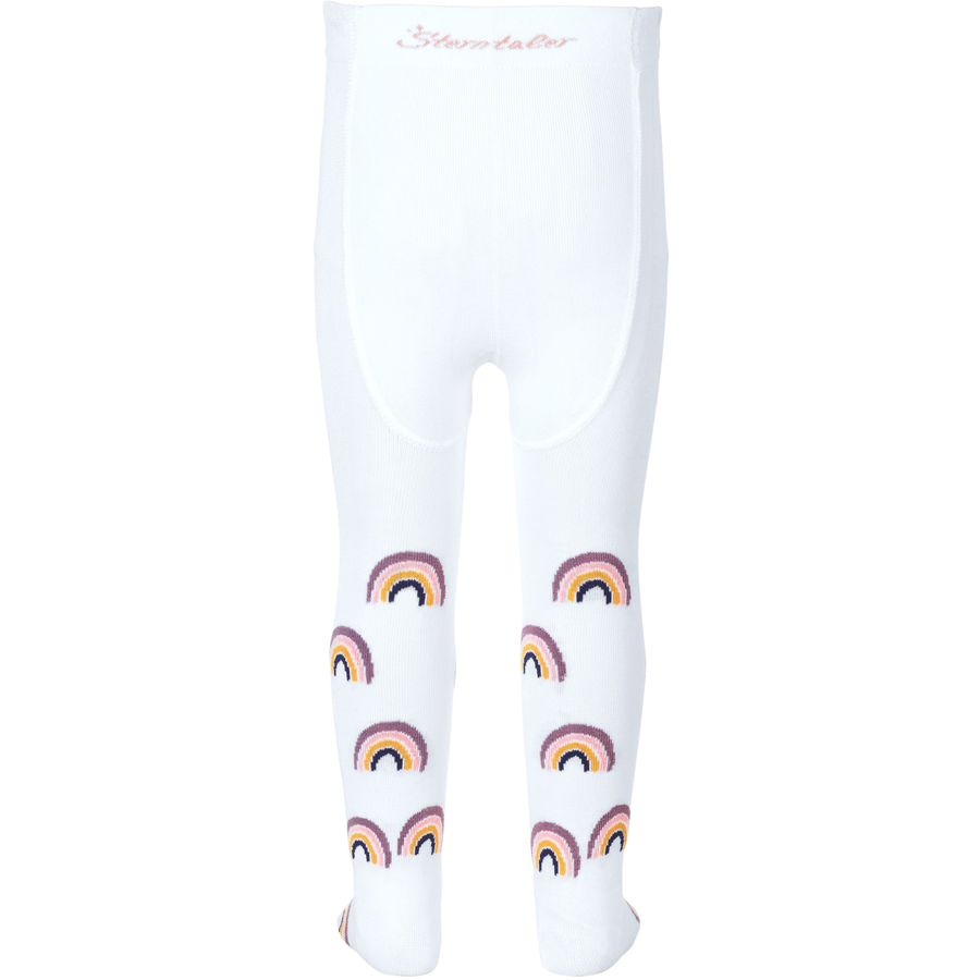 Sterntaler Strumpfhose Regenbogen + uni, 2er-Pack weiss