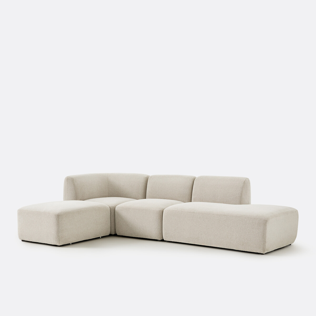LA REDOUTE INTERIEURS<br>Recamière modular reta, tecido estruturado, Jaspe