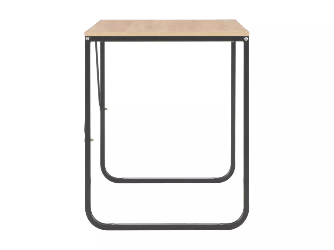 Bureau d'ordinateur Noir et chêne 120x60x73 cm