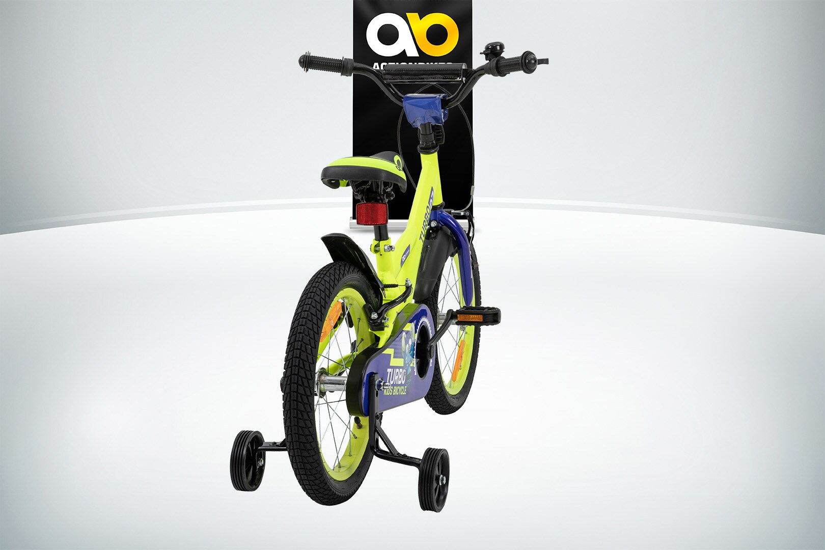 Actionbikes Kinderfahrrad Turbo 16 Zoll, Stützräder, V-Brake-Bremsen, Lenker-/Kettenschutz, Klingel