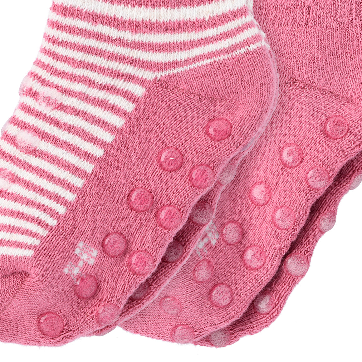 Topomini 2 Paar Baby Krabbelsocken im Set dunkelrosa