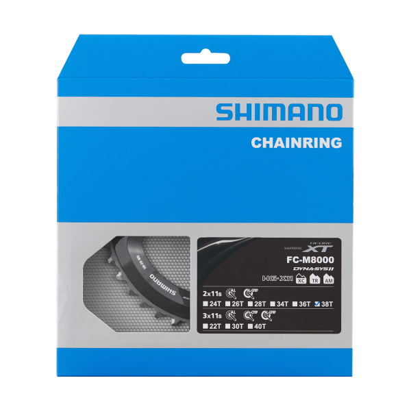 Shimano XT M8000 2x11 Speed Klinge, 38T