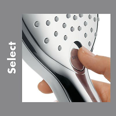 Kit de douche thermostatique avec douchette 3 jets + flexible + barre réglable, chrome, Hansgrohe My Select S 150