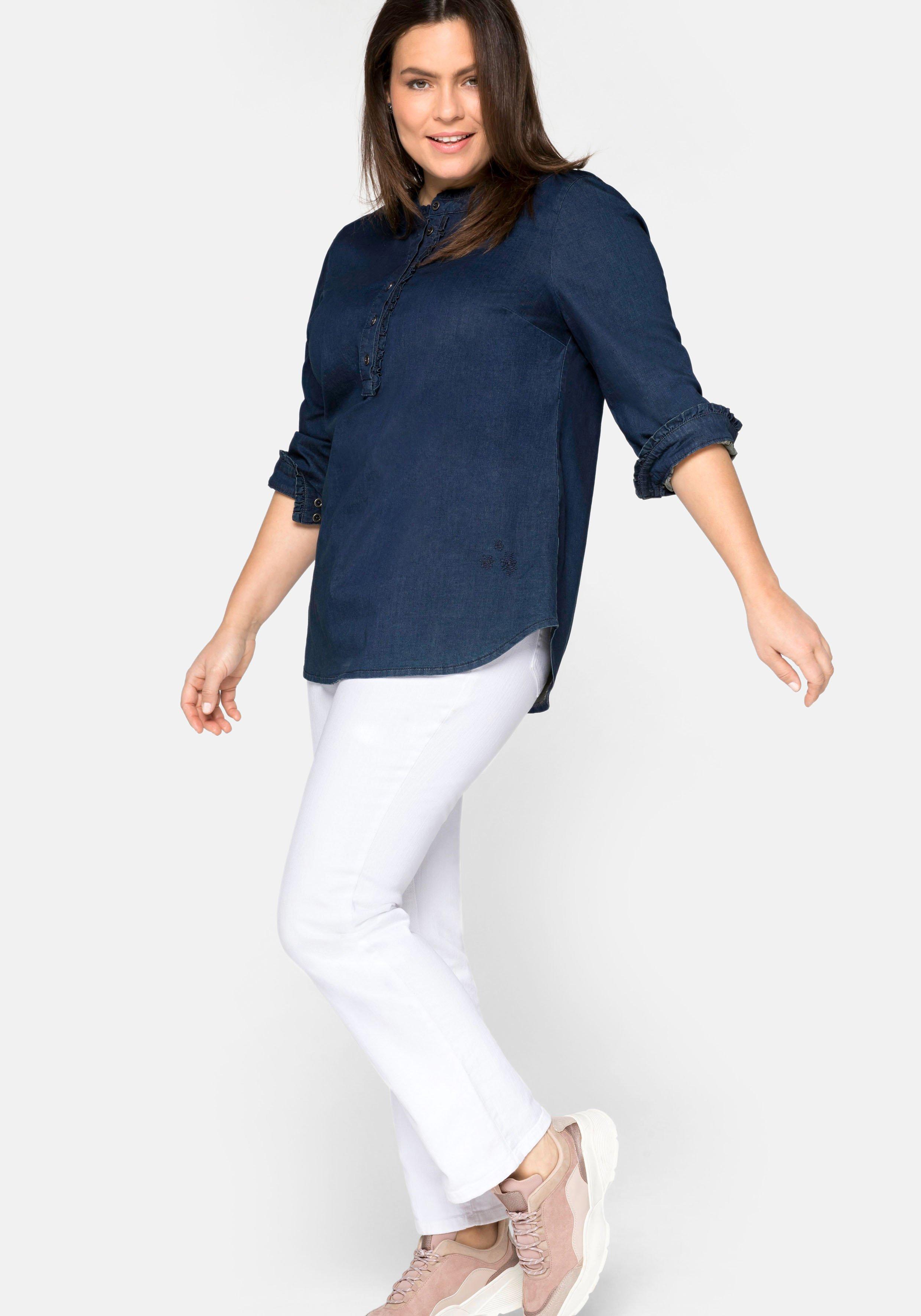 Gerade Jeans mit Used-Effekten