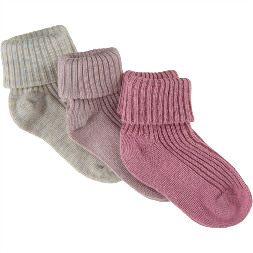 Køb Minymo Rose Smoke Strømper Baby 3-pak NOOS