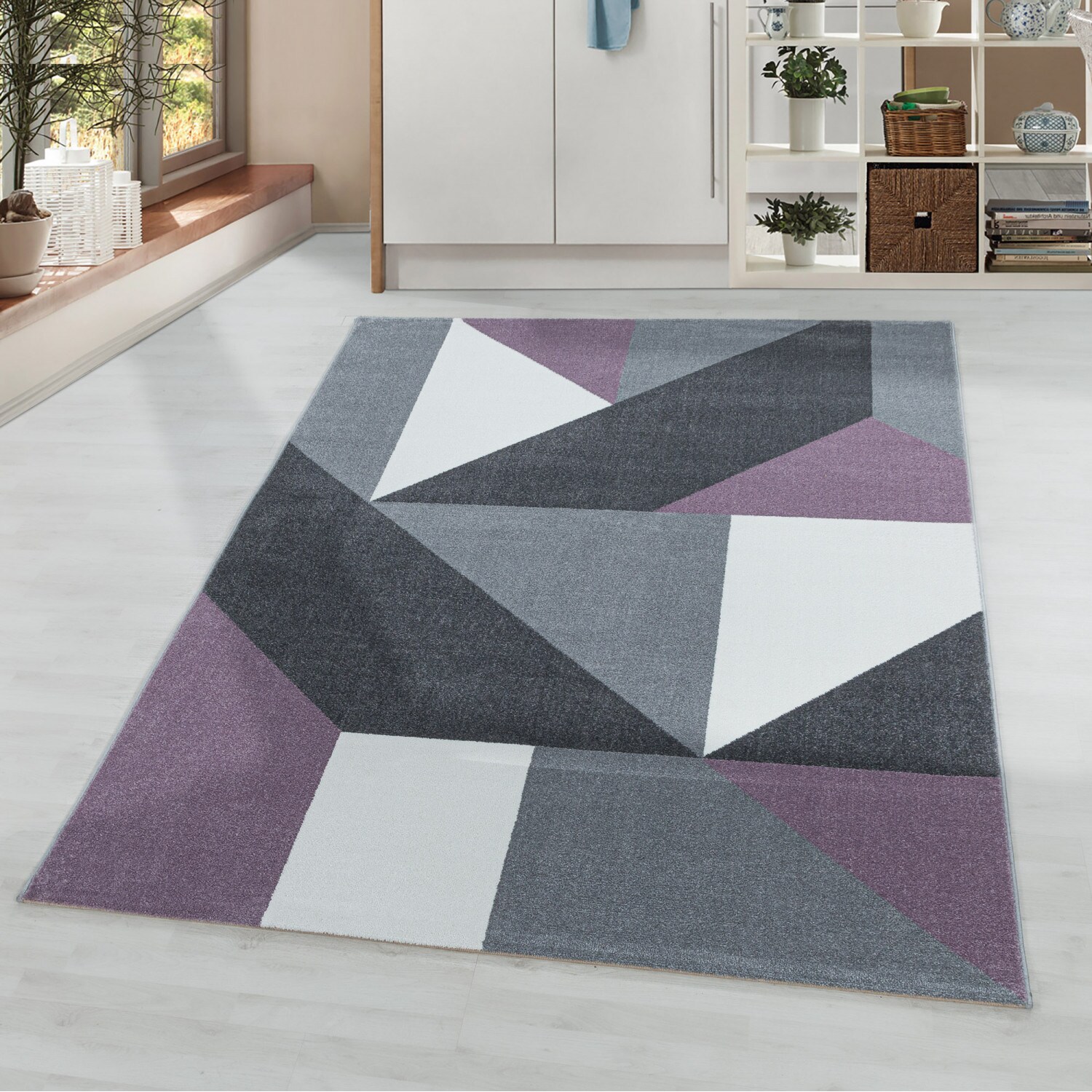 Wunderschöne Kurzflor Teppich, Moderner Designer Teppich rechteckig, Höhe 11 mm