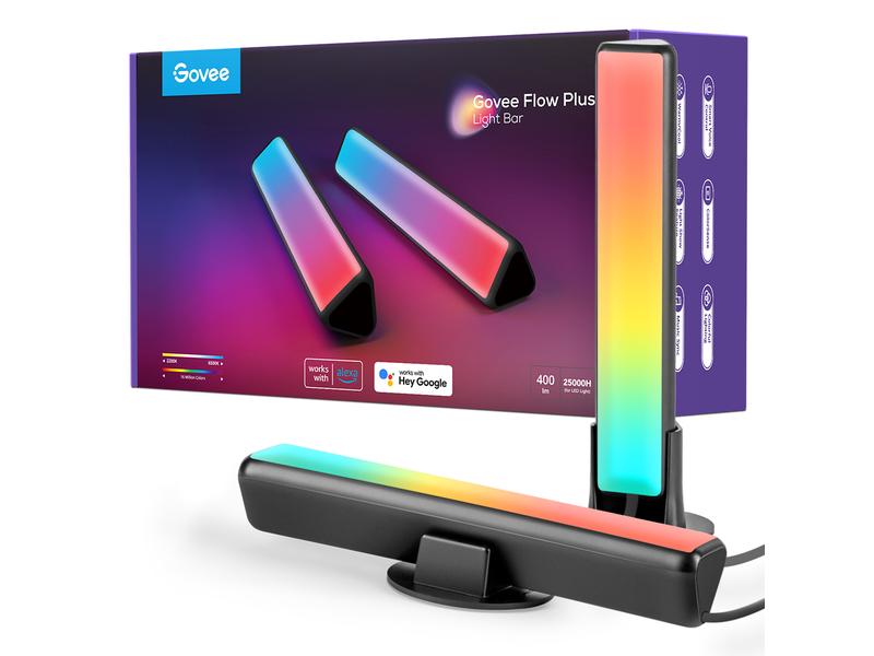 Govee Lichtbalken Flow Plus, RGBICWW, WiFi   Bluetooth Smarte Lichtbalken für Displays mit Grösse bis 45 Zoll