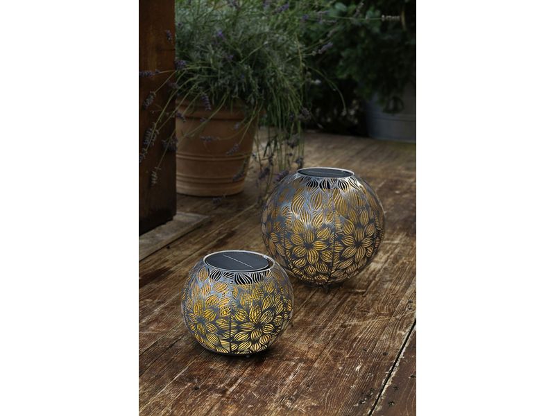 STT Solar Antic Globe Flora Grey Dekorative Solarleuchte