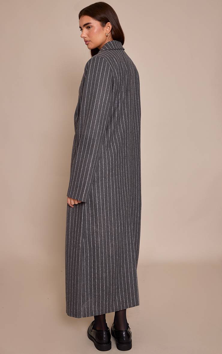 Gris Manteau Aspect Laine À Carreaux Tartan