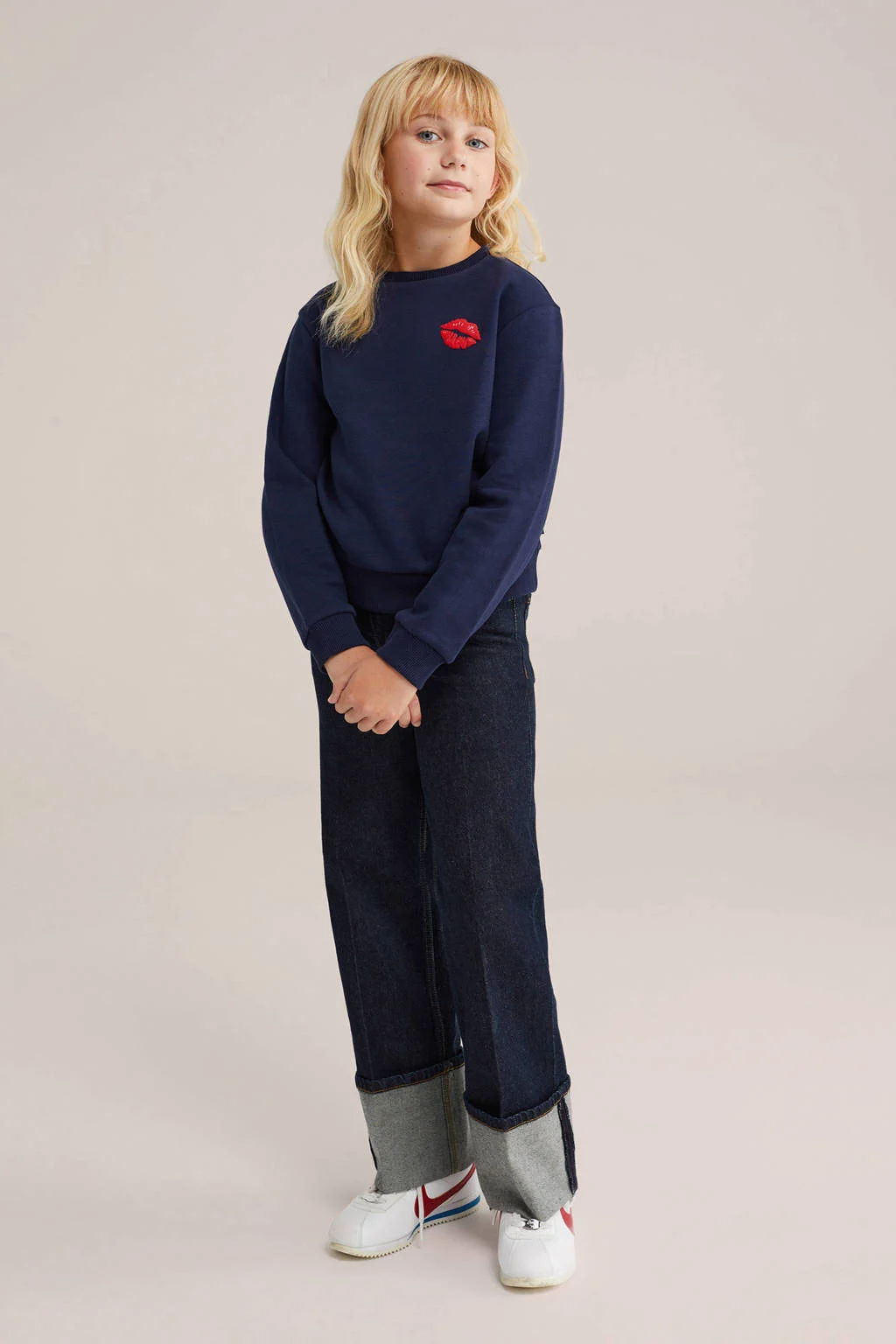 WE Fashion sweater donkerblauw