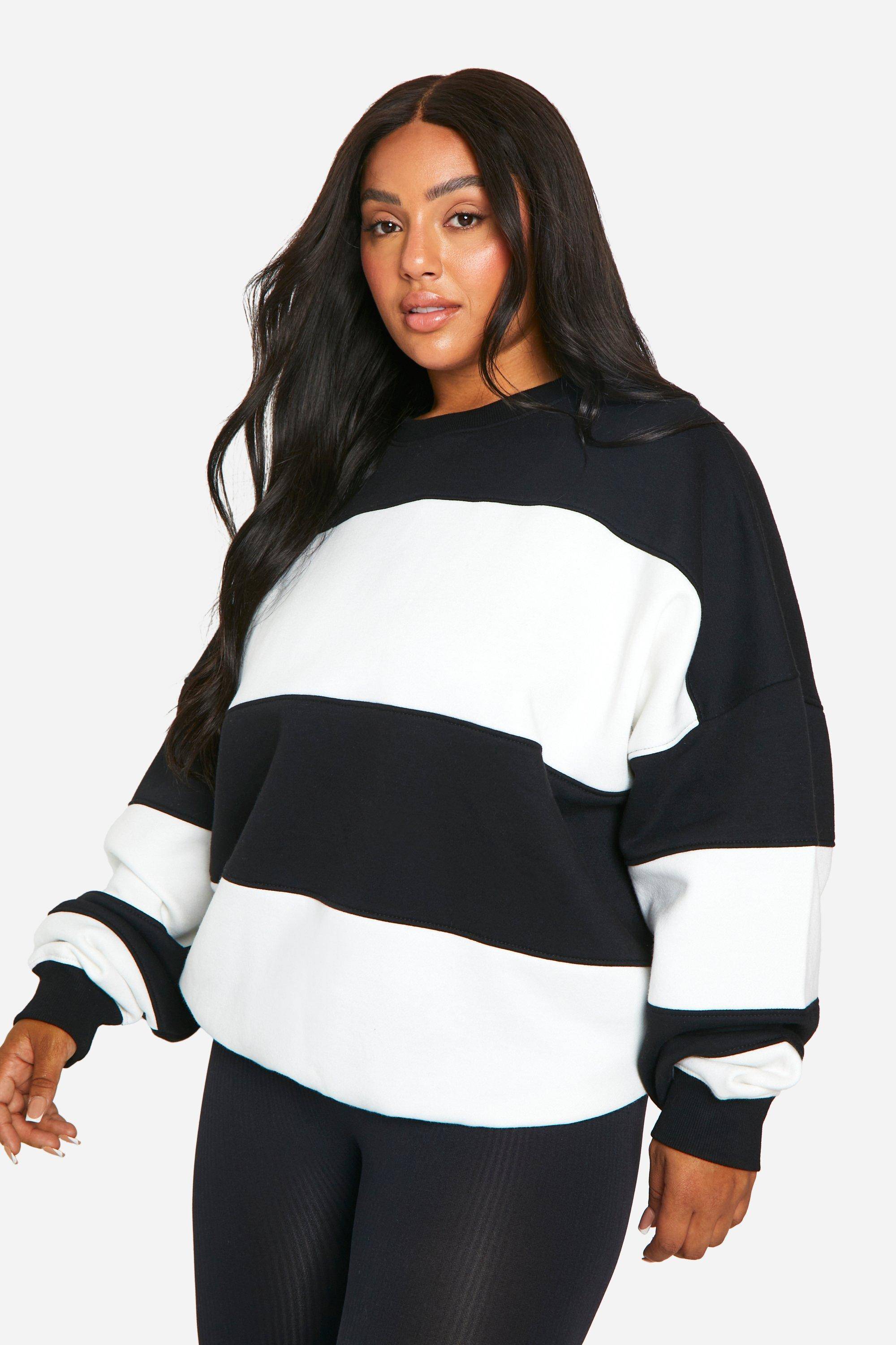 boohoo Sweat-shirt Oversize à Rayures Plus Stripe