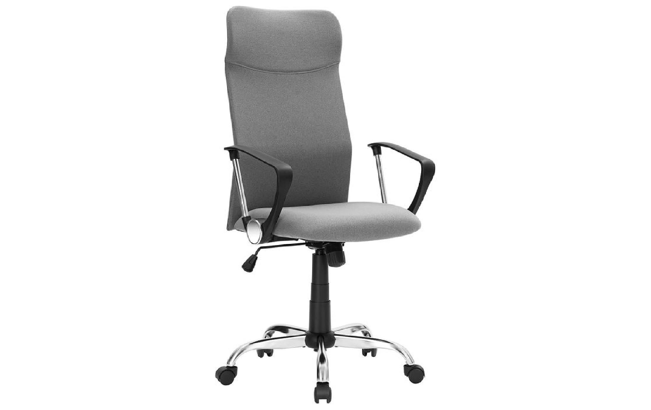 Bürostuhl mit Polsterrücken und Armlehnen, GrauBequemer und robuster Schreibtischstuhl