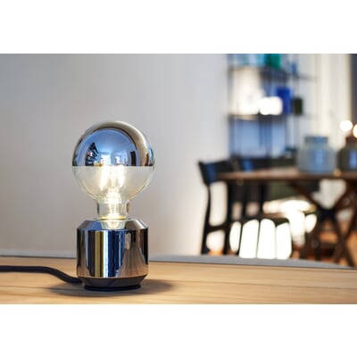 LED-Kopfspiegellampe Globe, Chrom