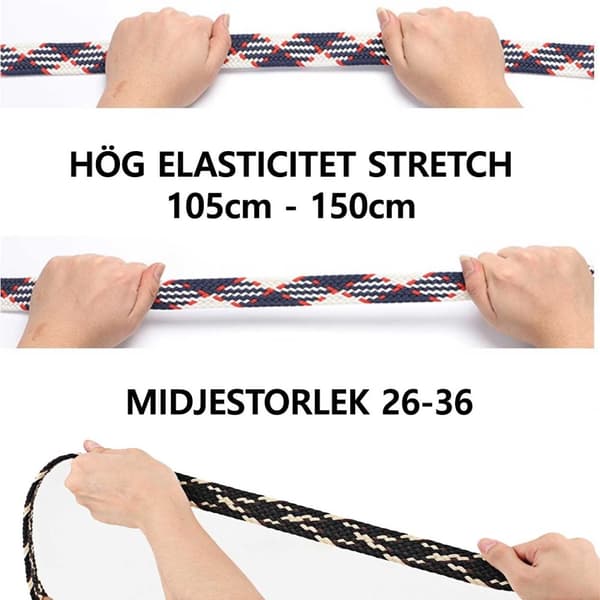 Belt med strekk - Elastisk lerretstoffskip W26 -W36 grønn