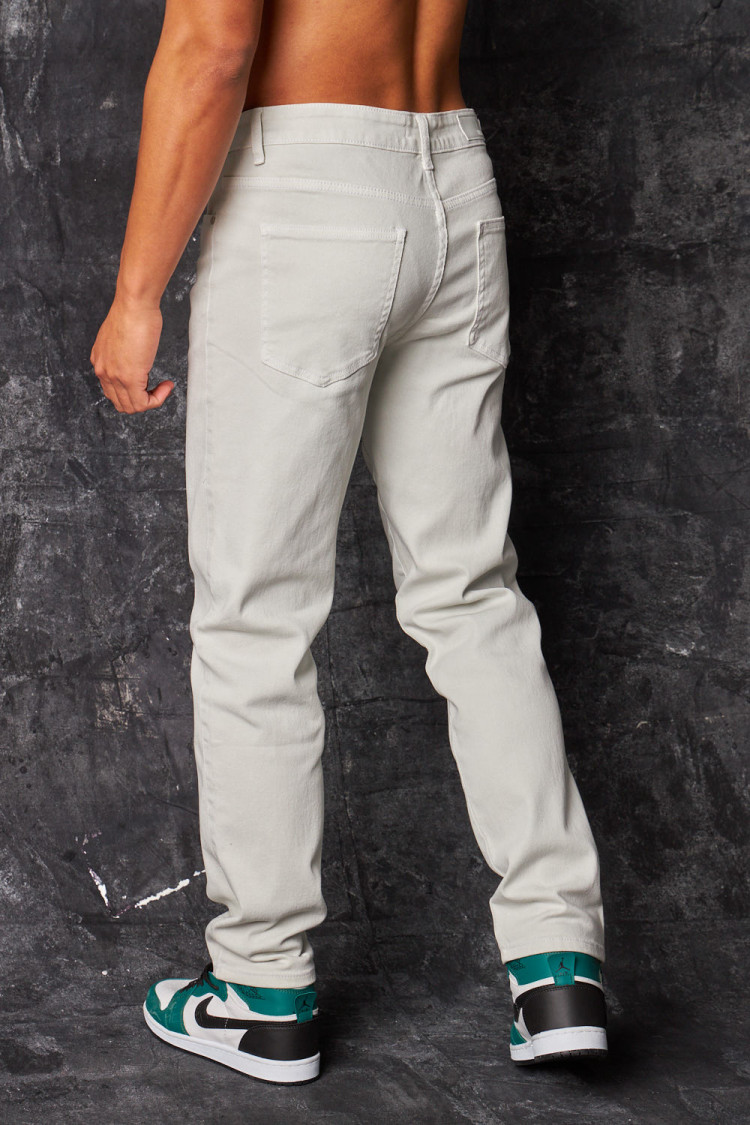 Jeans coupe droite gris clair