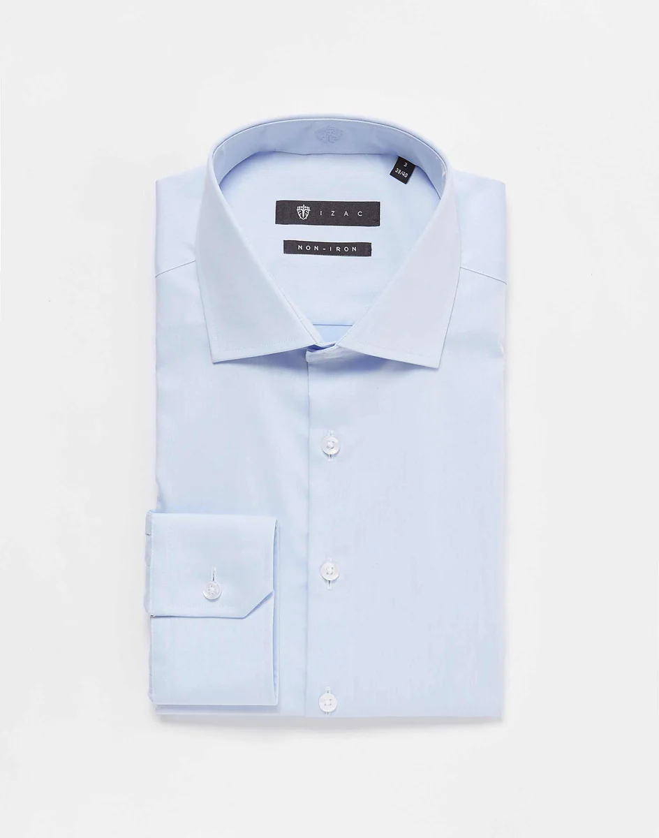 Chemise sans repassage ciel