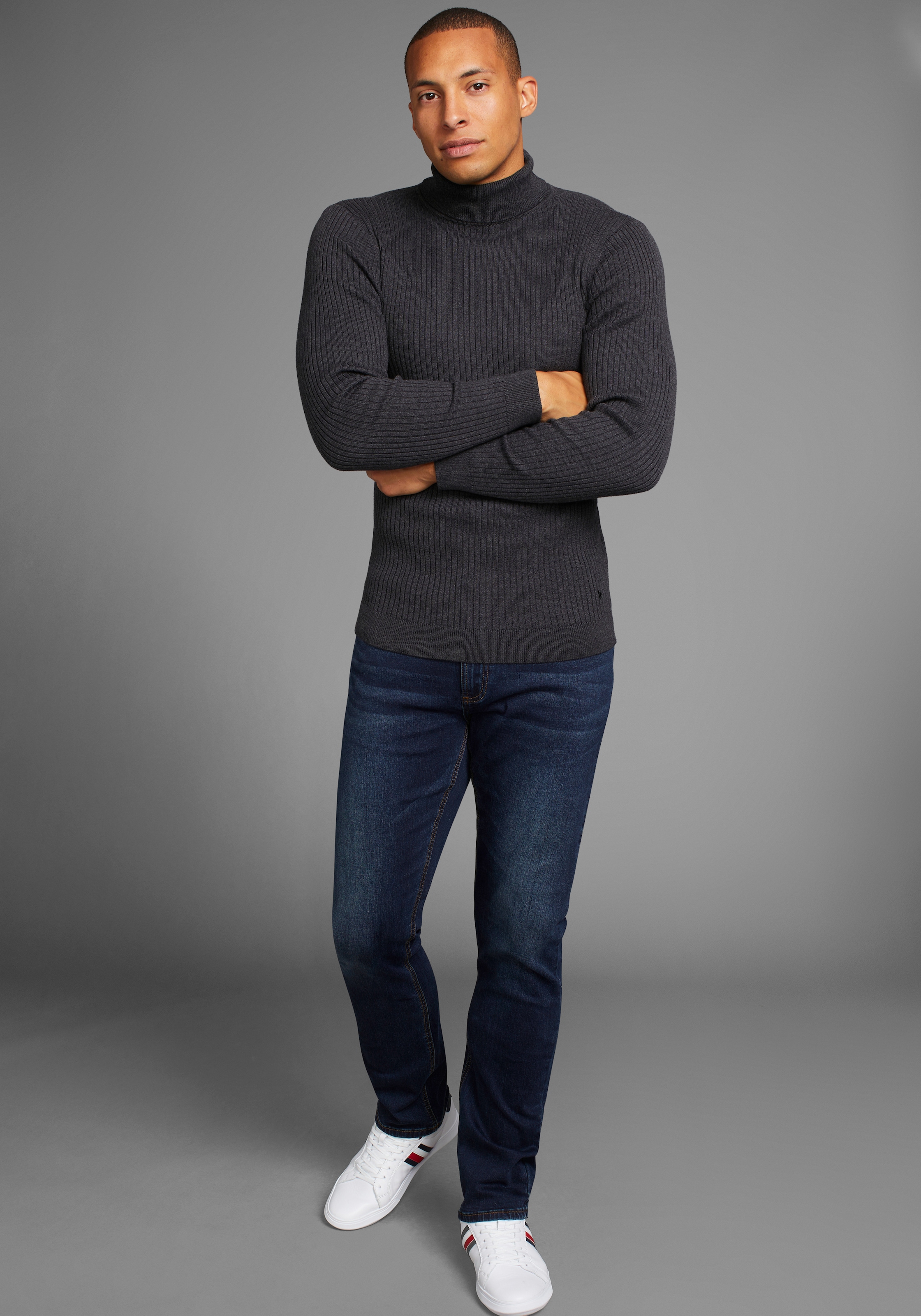 Bruno Banani Rollkragenpullover , in Rippenqualität