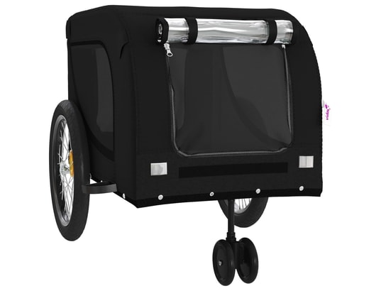 VIDAXL - Remorque de vélo pour chien noir tissu oxford et fer