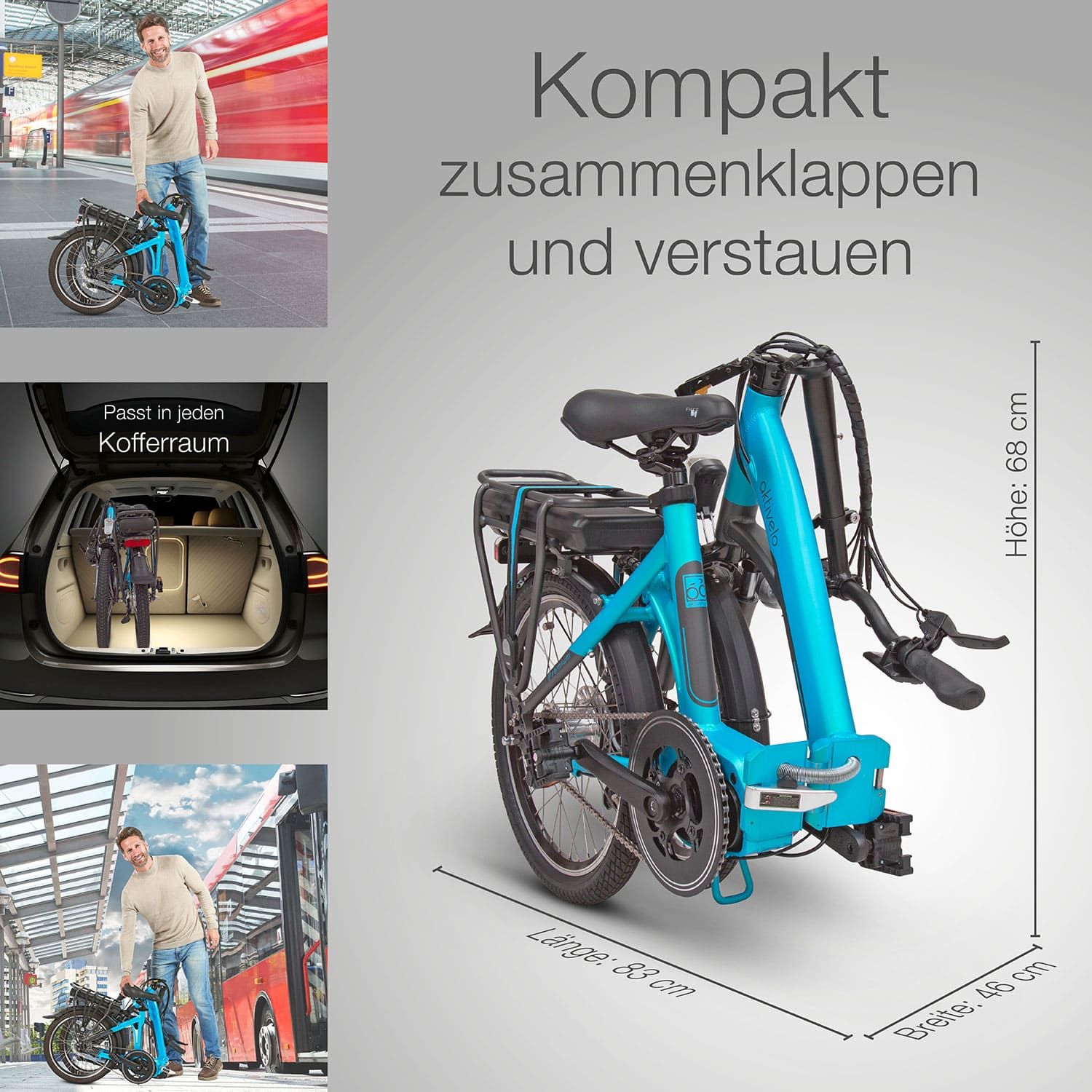 aktivelo Alu Elektro Faltrad Komfort,E Bike Elektrofahrrad 20