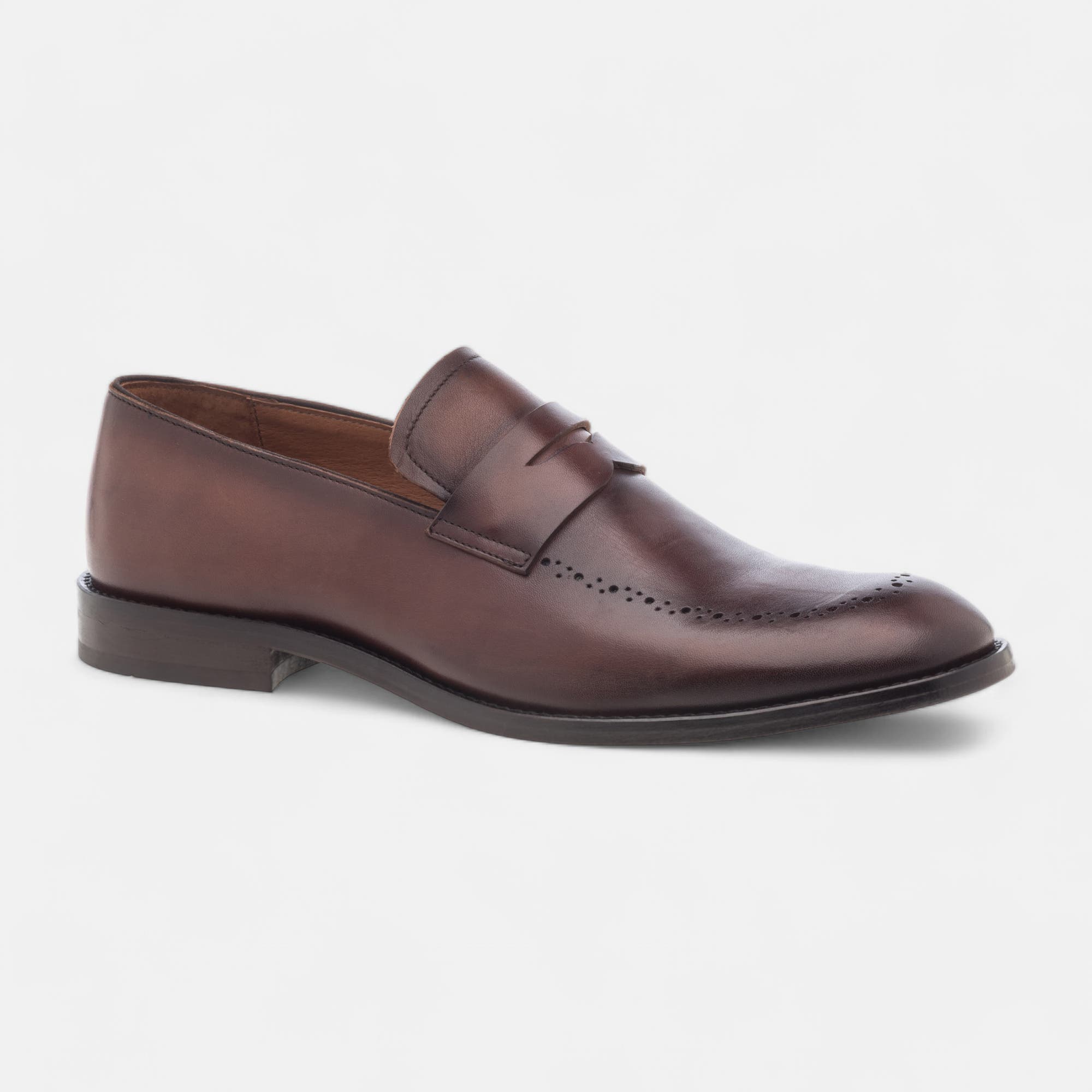 Chaussures habillées cousues Homme en cuir cognac